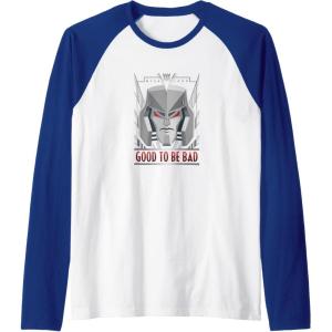 imageTransformers Megatron Good To Be Bad Raglan Baseball TeeRoyal BlueWhite