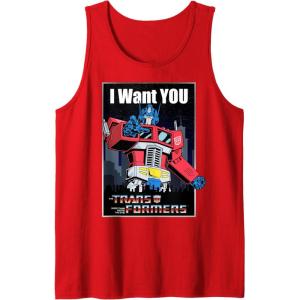 imageTransformers Optimus Prime I Want You Retro Poster Tank TopRed