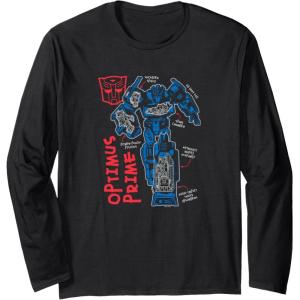 imageTransformers Optimus Prime Running Doodle Long Sleeve TShirtBlack