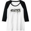 imageTransformers Megatron Dripping Graffiti Text Logo Raglan Baseball TeeBlackWhite