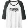 imageTransformers Megatron Dripping Graffiti Text Logo Raglan Baseball TeeDark Heather GreyWhite