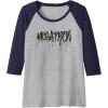 imageTransformers Megatron Dripping Graffiti Text Logo Raglan Baseball TeeNavy BlueAthletic Heather
