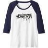 imageTransformers Megatron Dripping Graffiti Text Logo Raglan Baseball TeeNavy BlueWhite