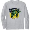 imageTransformers Grimlock Graffiti Painted Wall Retro Portrait Long Sleeve TShirtHeather Grey