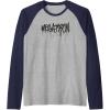imageTransformers Megatron Dripping Graffiti Text Logo Raglan Baseball TeeNavy BlueAthletic Heather