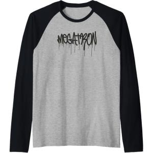 imageTransformers Megatron Dripping Graffiti Text Logo Raglan Baseball TeeBlackAthletic Heather