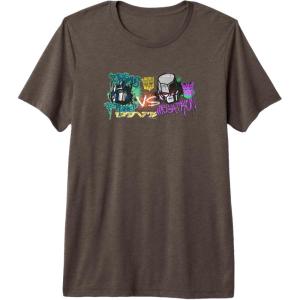 imageTransformers Optimus Prime Vs Megatron Retro Graffiti Paint Premium TShirtBrown