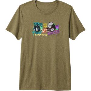 imageTransformers Optimus Prime Vs Megatron Retro Graffiti Paint Premium TShirtOlive Green