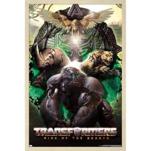 imageHasbro Transformers Rise of the Beasts  Maximals Wall Poster 34Lquot x 224Wquot Mahogany Framed VersionBlonde Framed Version