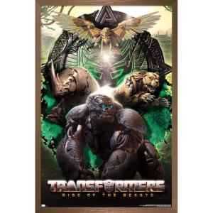 imageHasbro Transformers Rise of the Beasts  Maximals Wall Poster 34Lquot x 224Wquot Mahogany Framed VersionBronze Framed Version