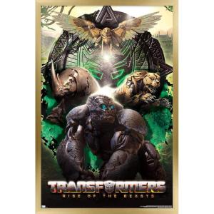 imageHasbro Transformers Rise of the Beasts  Maximals Wall Poster 34Lquot x 224Wquot Mahogany Framed VersionGold Framed Version