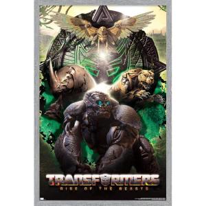imageHasbro Transformers Rise of the Beasts  Maximals Wall Poster 34Lquot x 224Wquot Mahogany Framed VersionGray Framed Version