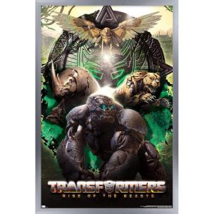 imageHasbro Transformers Rise of the Beasts  Maximals Wall Poster 34Lquot x 224Wquot Mahogany Framed VersionSilver Framed Version