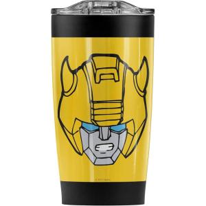 imageTransformers Bumblebee Head Stainless Steel Tumbler 30 oz Coffee Travel Cup Vacuum Insulated ampamp Double Wall with Leakproof Sliding Lid20 Ounces