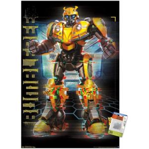 imageTrends International Hasbro Transformers Bumblebee  Glitch Wall Poster 2237quot x 3400quot Premium Poster ampamp Push Pin Bundle34L x 224W