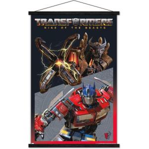 imageTrends International Hasbro Transformers Rise of the Beasts  Optimus Prime vs Scourge Wall Poster 2237quot x 3400quot Premium Print and Beechwood Hanger BundlePremium Print and Black Hanger Bundle