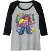 imageTransformers Retro Optimus Prime 80s Print Raglan Baseball TeeBlackAthletic Heather