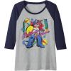 imageTransformers Retro Optimus Prime 80s Print Raglan Baseball TeeNavy BlueAthletic Heather