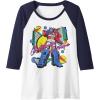 imageTransformers Retro Optimus Prime 80s Print Raglan Baseball TeeNavy BlueWhite