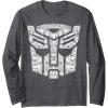 imageTransformers Autobots Icon Collage Filled Logo Long Sleeve TShirtDark Heather Grey