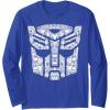 imageTransformers Autobots Icon Collage Filled Logo Long Sleeve TShirtRoyal Blue