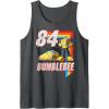 imageTransformers Bumblebee 84 Retro Rainbow Stripe Tank TopDark Heather Grey