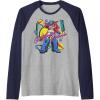 imageTransformers Retro Optimus Prime 80s Print Raglan Baseball TeeNavy BlueAthletic Heather