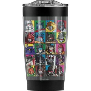 imageLogovision Transformers Transformer Squares Stainless Steel Tumbler 20 oz Coffee Travel MugCup Vacuum Insulated ampamp Double Wall with Leakproof Sliding Lid  Great for Hot Drinks and Cold Beverages