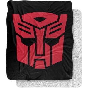 imageTransformers Autobot Logo Silky Touch Sherpa Back Super Soft Throw BlanketTransformers Autobot Logo