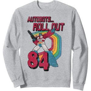 imageTransformers Autobots Retro Roll Out 84 Rainbow Stripe SweatshirtHeather Grey