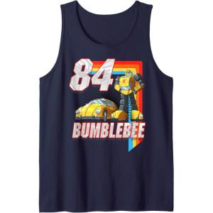 imageTransformers Bumblebee 84 Retro Rainbow Stripe Tank TopNavy Blue