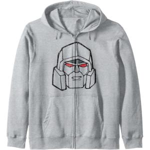 imageTransformers Megatron Vintage Big Face Zip HoodieHeather Grey