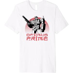 imageTransformers Optimus Prime Retro Kanji Sunset Portrait Premium TShirt