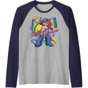 imageTransformers Retro Optimus Prime 80s Print Raglan Baseball TeeNavy BlueAthletic Heather