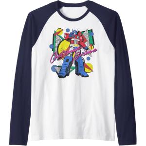 imageTransformers Retro Optimus Prime 80s Print Raglan Baseball TeeNavy BlueWhite