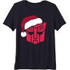 imageTransformers Christmas Autobots Santa Hat Logo Premium Triblend TShirtNavy Blue