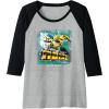 imageTransformers Rise of the Beasts Bring The Noise Bee Art Raglan Baseball TeeBlackAthletic Heather