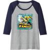 imageTransformers Rise of the Beasts Bring The Noise Bee Art Raglan Baseball TeeNavy BlueAthletic Heather