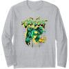 imageTransformers Grimlock Dripping Graffiti Wall Retro Portrait Long Sleeve TShirtHeather Grey
