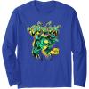 imageTransformers Grimlock Dripping Graffiti Wall Retro Portrait Long Sleeve TShirtRoyal Blue