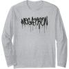 imageTransformers Megatron Dripping Graffiti Text Logo Long Sleeve TShirtHeather Grey