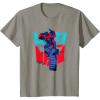 imageTransformers Optimus Prime 84 Graffiti Painted Wall Portrait TShirtSlate Grey