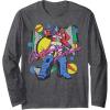 imageTransformers Retro Optimus Prime 80s Print Long Sleeve TShirtDark Heather Grey