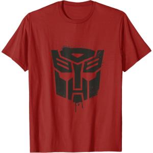 imageTransformers Autobots Dripping Paint Logo Silhouette TShirtCranberry Red