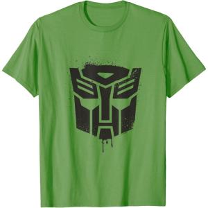 imageTransformers Autobots Dripping Paint Logo Silhouette TShirtGrass Green