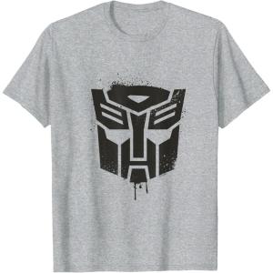imageTransformers Autobots Dripping Paint Logo Silhouette TShirtHeather Grey