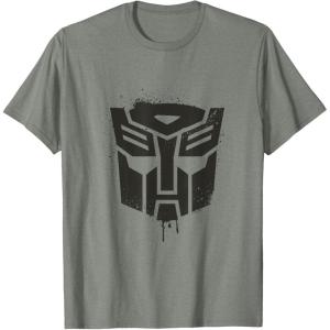 imageTransformers Autobots Dripping Paint Logo Silhouette TShirtOlive Heather