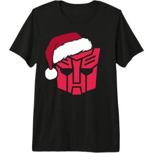 imageTransformers Christmas Autobots Santa Hat Logo Premium Triblend TShirtBlack