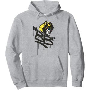 imageTransformers Classic BB Bumblebee Graffiti Face Portrait Pullover HoodieHeather Grey