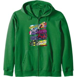 imageTransformers Classic Characters Graffiti Panels Mashup Zip HoodieDark Green